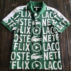 Lacoste Netflix Green Polo Shirt Limited Edition Boys Size 6